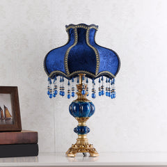Aeyee Blue Table Lamp, Rustic Bedside Lamp with Resin Base, Cute Night Light, Accent Lamp for Bedroom Reading Nightstand