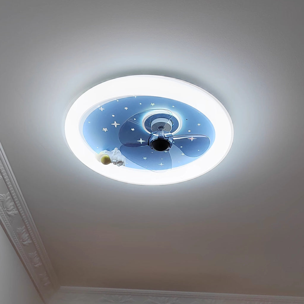 Aeyee Astronaut Round Ceiling Fan with Lights and Remote Control, Uniq ...
