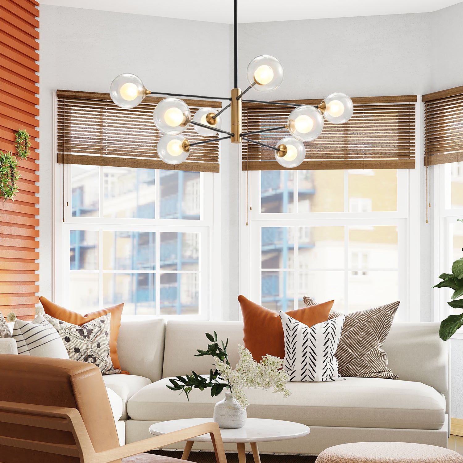 Dining Room Mid Century Hanging Lights Aeyee Glass Globe Pendant