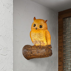 Aeyee Owl Wall Sconce, Fun Wall Light, Small Resin Wall Lamp, Decorative Wall Mount Lamp for Garden, Stairway, Corridor