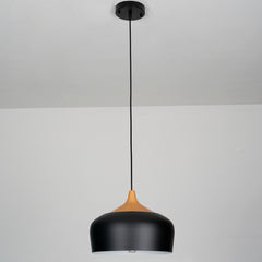 Modern Little Pendant Light - Aeyee Wood Hanging Light,Cord Adjustable,1 Light Clean Ceiling Pendant Lamp for Dining Room Kitchen