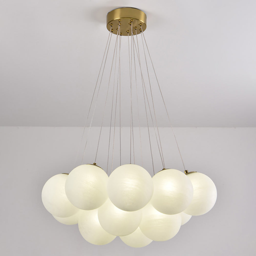 Aeyee Glass Globe Chandelier, Modern Bubble Ball Pendant Light Fixture with Frosted Glass Shade, 13 Lights Decorative Chandelier