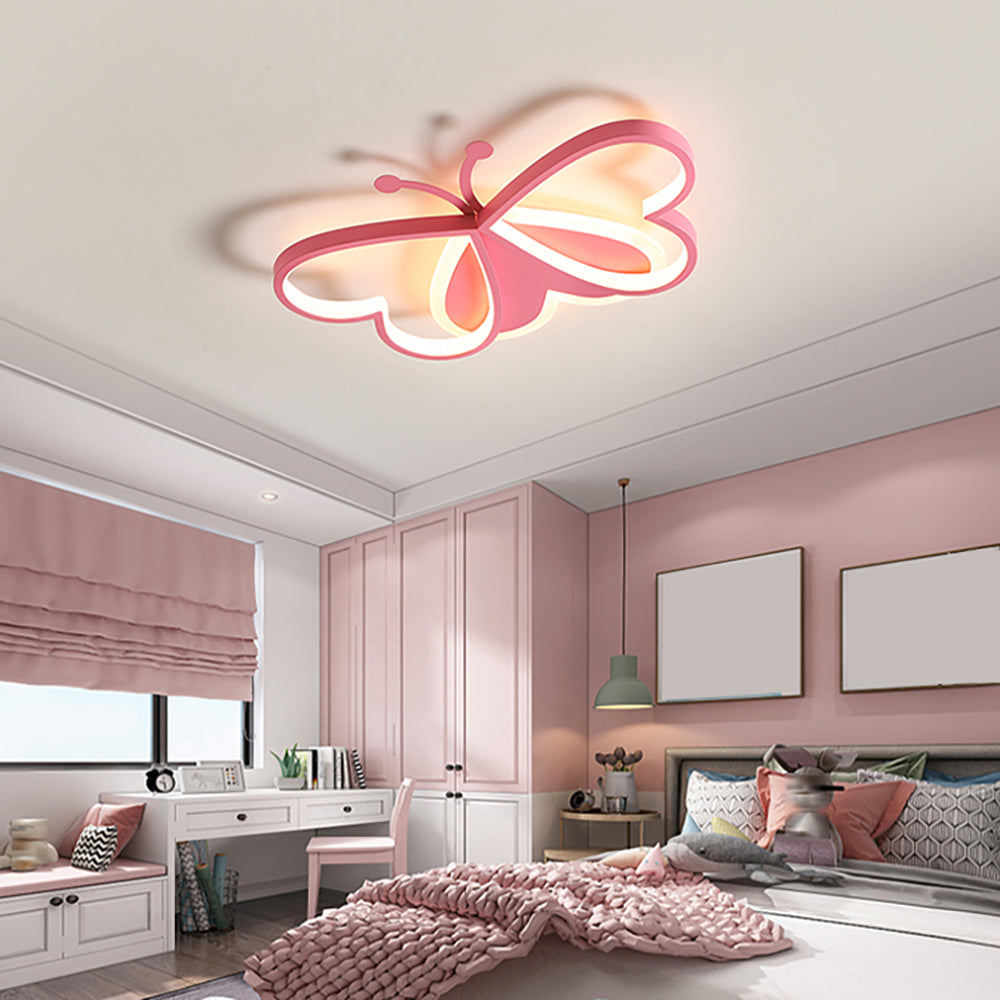 Cute Children's Bedroom Butterfly Wing Hanging Fan Light,LED Ceiling Lamp,5 Blades Ceiling Fan,Kids Room Ceiling Fan With Light And Remote Control-Pink 102x45cm(40x18inch - View #13