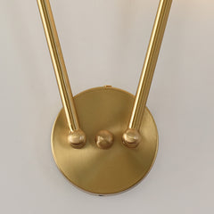 Aeyee Brass Wall Sconce, Modern Globe Wall Mounted Lamp, Glass Wall Light for Stairway Bedroom