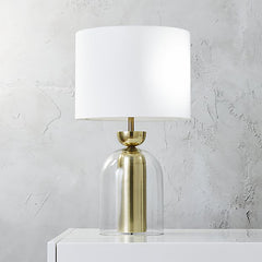 Aeyee Modern Glass Table Lamp, Luxury Cylinder Bedside Lamp, Simple Night Light for Bedroom Office Nightstand
