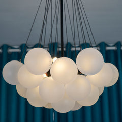 Modern Glass Chandelier - Aeyee Bubbles Ball Shape Pendant Light, 3 Lights DIY Hanging Light Fixture