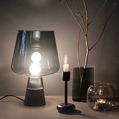 Aeyee Concrete Table Lamp, Glass Night Light, Industrial Nightstand Table Light, Modern Bedside Desk Lamp for Bedroom Living Room Home Office