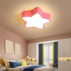 Aeyee Star Flush Mount Ceiling Light, Dimmable Children's Bedroom Ceiling Light Fixture, 15.7'' Cartoon LED Ceiling Lamp