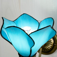 Aeyee Tiffany Wall Sconce, Flower Shaped Wall Light, Stained Glass Wall Lamp for Entrance, Bedroom, Hallway