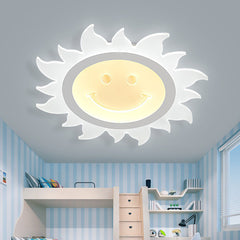 Aeyee Flower-Shaped Flush Mount Ceiling Light, Cartoon Dimmable Children's Bedroom Ceiling Light with Remote Control