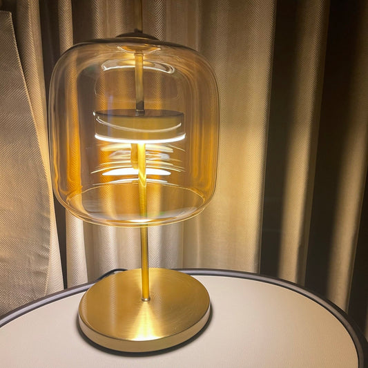Aeyee Modern Glass Table Lamp, Dimmable Bedside Lamp, Elegant Night Light, Mid Century Desk Lamp for Bedroom Nightstand