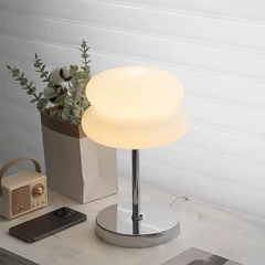 Aeyee Contemporary Glass Table Lamp, Cute Bedside Lamp, Girl's Elegant Night Light for Bedroom Nightstand
