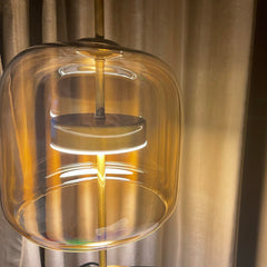 Aeyee Modern Glass Table Lamp, Dimmable Bedside Lamp, Elegant Night Light, Mid Century Desk Lamp for Bedroom Nightstand