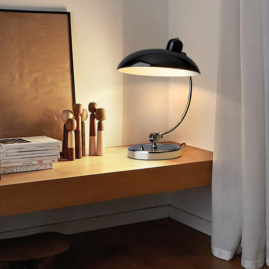 Aeyee Adjustable Arc Table Lamp Modern Reading Lamp Elegant Bedside Lamp Dome Nightstand Lamp Creative Metal Desk Lamp for Study Room Bedroom