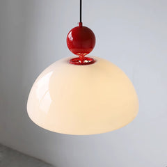 Aeyee Glass Pendant Light Fixture, Cute Dome Hanging Light, Modern Ceiling Pendant Light for Bedroom Kitchen