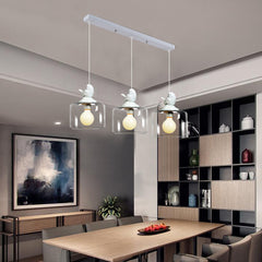 Aeyee Glass Pendant Light Fixture, Bird Hanging Light Fixture, Cute Small Ceiling Pendant Light for Bedroom Kitchen in White