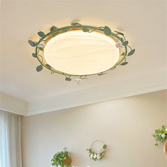 Aeyee Wood Flush Mount Ceiling Light, LED Ceiling Light Fixture, Flower Ceiling Lamp with Acrylic Lampshade