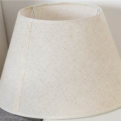 Aeyee Fabric Table Lamp Antler Desk Lamp Vintage Nightstand Night Light Tapered Drum Bedside Lamp for Bedroom Living Room
