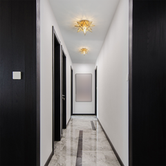 Aeyee Moravian Star Ceiling Light, Moroccan Flush Mount Ceiling Lighting with Seeded Glass Shade, Elegant Star Light for Hall Entryway Hallway