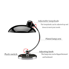 Aeyee Adjustable Arc Table Lamp Modern Reading Lamp Elegant Bedside Lamp Dome Nightstand Lamp Creative Metal Desk Lamp for Study Room Bedroom