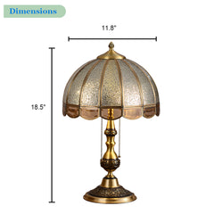 Aeyee Brass Table Lamp, Mid Century Bedside Lamp, Glass Desk Lamp, Elegant Reading Light for Bedroom Nightstand