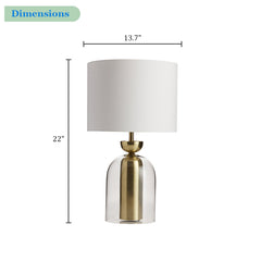 Aeyee Modern Glass Table Lamp, Luxury Cylinder Bedside Lamp, Simple Night Light for Bedroom Office Nightstand