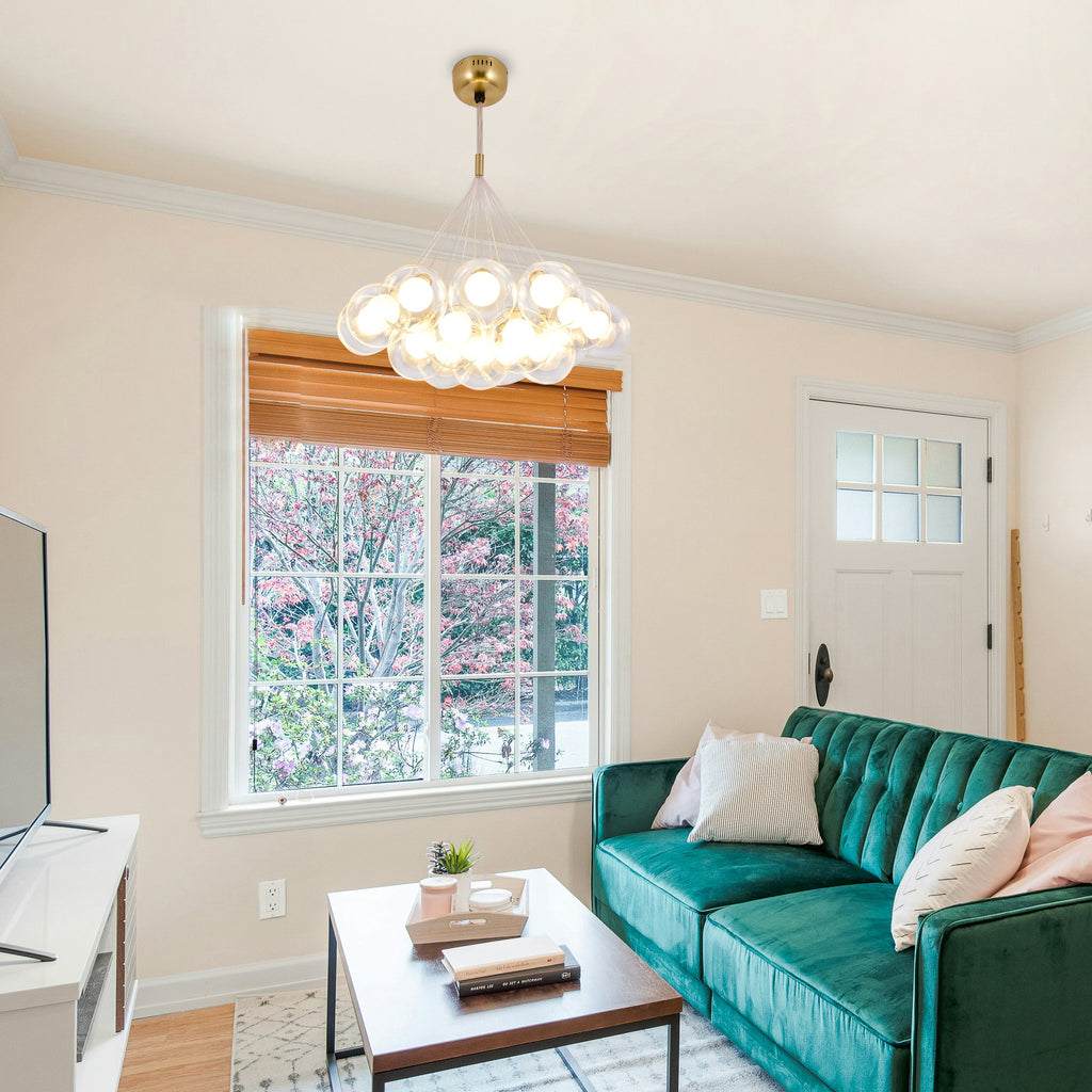 Gold Bubble Chandelier, Modern Bubble Ball Pendant Light Fixture with ...