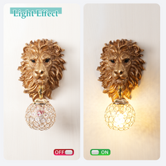 Aeyee Wall Sconce, Lion Wolf Shape Wall Sconce Lighting, Farmhouse Decorative Wall Light