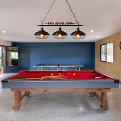 Aeyee Pool Table Light Fixture, Classy Ball Design Billiard Pendant Light, 3 Lights Game Room Lighting Black Finish