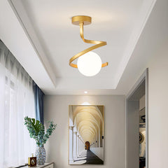 Aeyee Glass Ceiling Light Fixtures, Unique Hallway Lighting, Glass Flush Mount Ceiling Light, 7.4" Modern Entryway Light