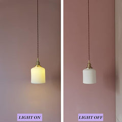 Aeyee Ceramic Pendant Light, Modern Hanging Lamp for Kitchen Island,Dinning Room,Bedroom White Finish
