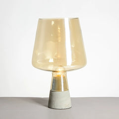 Aeyee Concrete Table Lamp, Glass Night Light, Industrial Nightstand Table Light, Modern Bedside Desk Lamp for Bedroom Living Room Home Office
