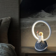 Aeyee Cute Bedside Lamp, Astronaut Night Light, Dimmable Table Lamp for Bedroom Reading Nightstand
