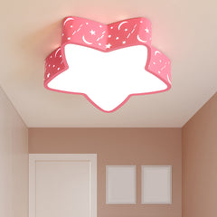 Aeyee Star Flush Mount Ceiling Light, Dimmable Children's Bedroom Ceiling Light Fixture, 15.7'' Cartoon LED Ceiling Lamp