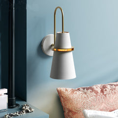 Aeyee Horn Wall Sconce, Modern Wall Mounted Lamp, Farmhouse Wall Light for Stairway Bedroom Black Finish