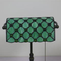 Aeyee Tiffany Table Lamp, Classy Night Light with Stained Glass Shade, Handmade Desk Lamp for Bedroom Nightstand