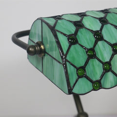 Aeyee Tiffany Table Lamp, Classy Night Light with Stained Glass Shade, Handmade Desk Lamp for Bedroom Nightstand