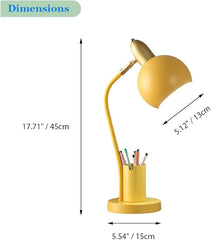 Aeyee Colorful Reading Light, Small Table Lamp with Pen Holder, Adjustable Desk Lamp for Bedroom Dorm Room Nightstand
