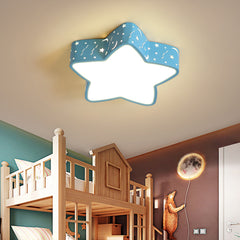 Aeyee Star Flush Mount Ceiling Light, Dimmable Children's Bedroom Ceiling Light Fixture, 15.7'' Cartoon LED Ceiling Lamp