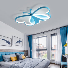 Aeyee Butterfly Flush Mount Ceiling Light, Dimmable Children's Bedroom Ceiling Light Fixture, 19.6'' Cartoon LED Ceiling Lamp