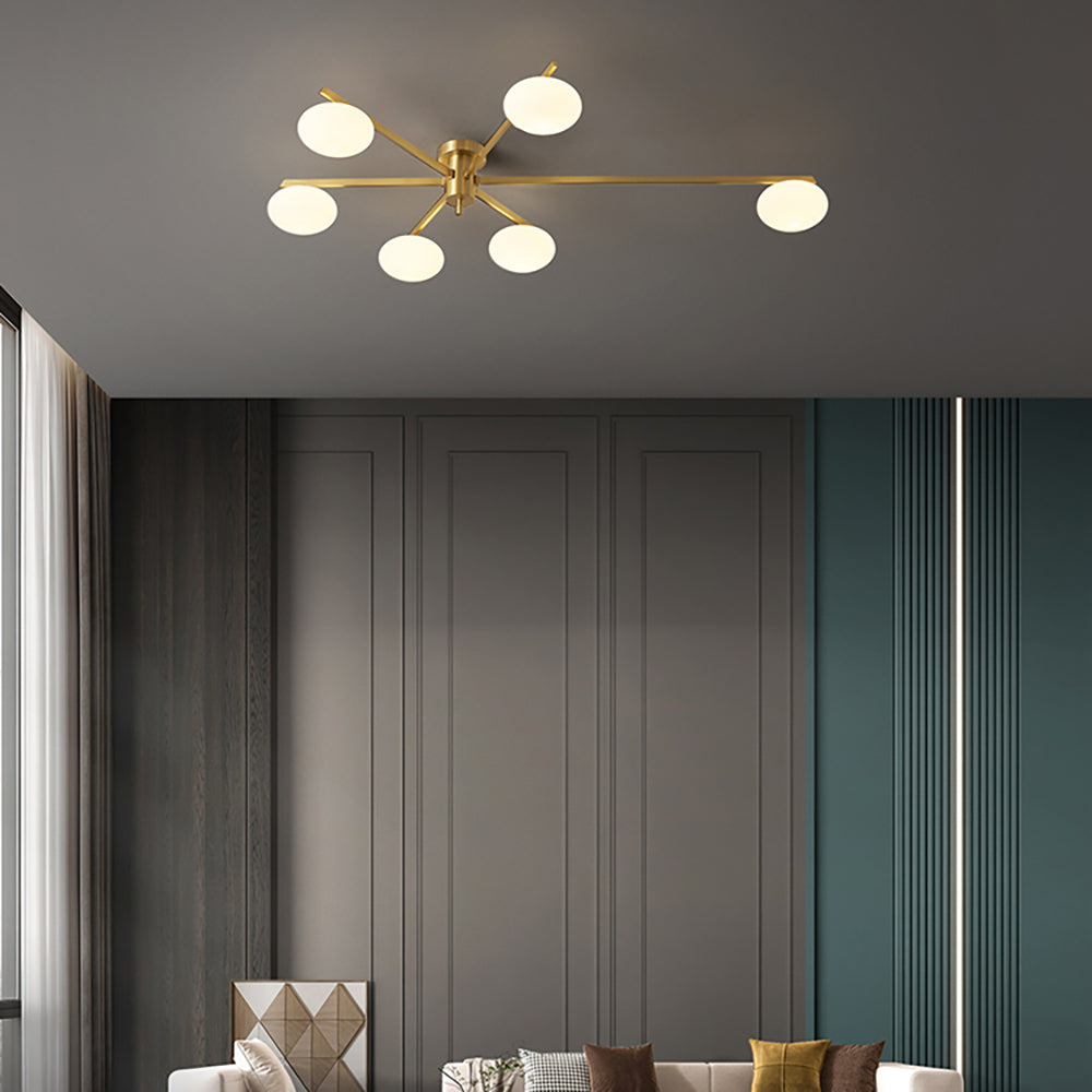 Cunfash Sputnik Chandelier: Modern Flush Mount Ceiling Light For Living Room