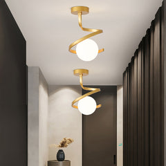 Aeyee Glass Ceiling Light Fixtures, Unique Hallway Lighting, Glass Flush Mount Ceiling Light, 7.4" Modern Entryway Light