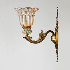 Aeyee Vintage Rustic Wall Sconce, Bedside Glass Wall Light, Porch Wall Lights for Bedroom, Hallway in Brass