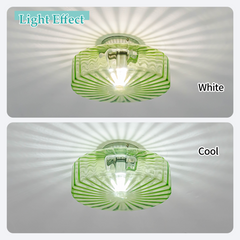 Aeyee Mid Century Glass Ceiling Light Fixtures, 11.8 inch Hallway Ceiling lamp, Modern and Antique Round Semi Flush Mount Ceiling Light for Hallway Laundry Room Corridor Green Finish