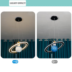 Globe Pendant Light - Aeyee Astronaut Chandelier, Glass Planet LED Hanging Light Fixture, Cartoon Pendant Lamp for Children's Bedroom Nursery