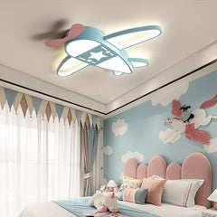 Aeyee Airplane Ceiling Light Kids, Cool Boy's Room Light, LED Cartoon Light Fixtures,Modern Kids Light with Remote Control, Dimmable