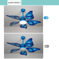 Aeyee Butterfly Wings Shape Ceiling Fan with Lights and Remote Control, 42" LED Ceiling Fan, Reversible Fan Light for Kids' Room Nursery