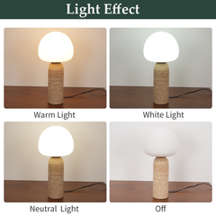 Aeyee Modern Marble Table Lamp with Frosted Glass Shade, Cute Glass Globe Night Light, Natural Yellow Travertine Desk Lamp for Bedroom Living Room (Beige)