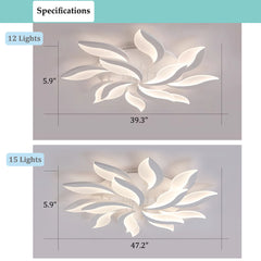 Aeyee Petal Flush Mount Ceiling Light, LED Dimmable Ceiling Light, Modern Flower Ceiling Lamp Fixture for Living Rooms, Dining Room