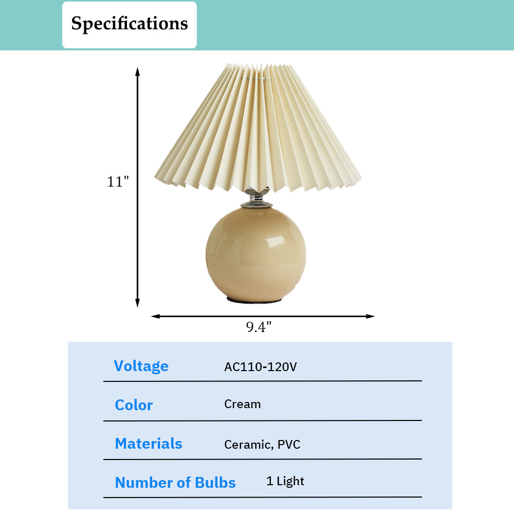Pvc Diy Bedroom Lamp Aeyee Ceramic Table Lamp, Cute Pleated
